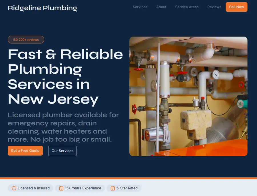 Plumbing & HVAC website screenshot